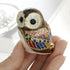 Hand Painted Enamel Mini Owl Trinket Box, Hinged Unique Mini Ring Necklace Jewelry Organizer, Classical Bejeweled Storage, Figurine Collectible Ke...