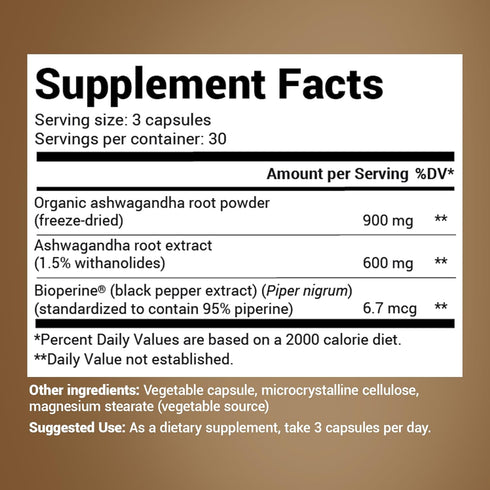 Dr. Berg Ashwagandha Capsules 1500mg - Includes Organic Ashwagandha Root with Black Pepper from Bioperine - Ashwagandha Supplements 90 Capsules...