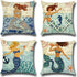 ULOVE LOVE YOURSELF Ocean Theme Throw Pillow Case Mediterranean Style Cotton Linen Mermaid Square Cushion Covers 18 X 18 Inch Nautical Pillow Cove...
