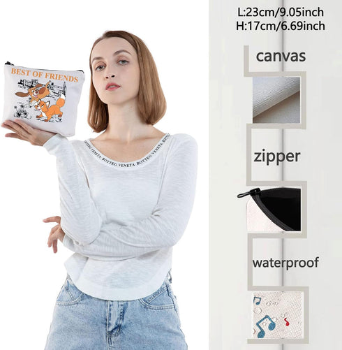 WZMPA Fox Movie Cosmetic Bag Tod And Copper Fans Gift Best Of Friends Makeup Zipper Pouch Bag For Women (Best Of Friends)...