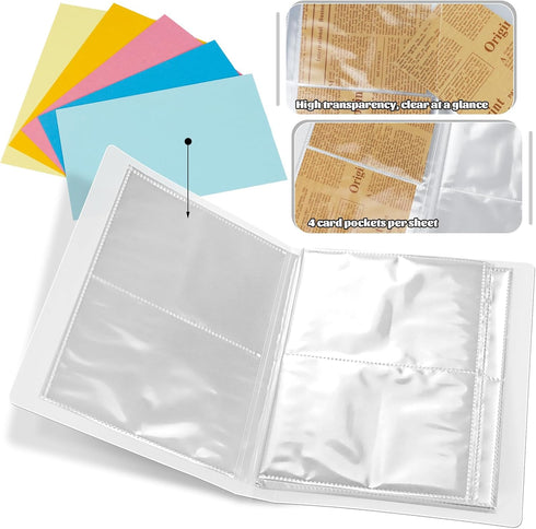 3 Pack 3 x 5 Index Cards Holders, Holds 240 Pieces Cards, Organizer Pouches Book Binder for Note Cards, Study Cards and Recipe Cards...