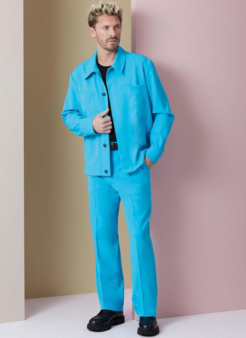 Vogue Men's Unlined Jackets, Cargo Pocket Shorts and Mid-Rise Semi-Fitted Pants Sewing Pattern Packet, Design Code V2022, Sizes 44-46-48-50-52, Mu...
