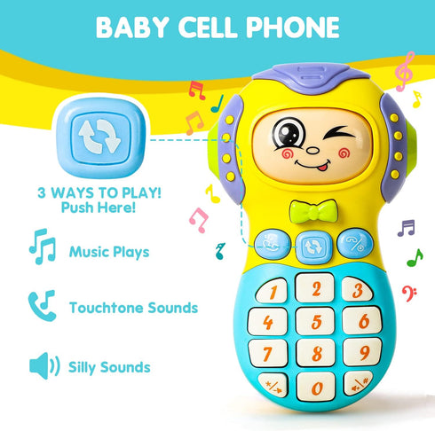 TOY Life Baby Cell Phone Toys for Toddlers 1-3, Play Phone for Toddler, Kids Steering Wheel Toy, Infant Toys 6-12 Months, Baby Boy Light Up Musica...