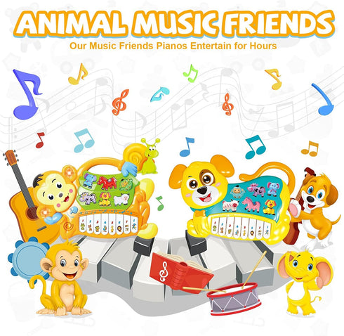 STEAM Life Baby Piano Toys 18 Months Light Up Baby Musical Toys Early Learning Educational Baby Keyboard Infant Toys Baby Dog Piano Boys Girls Tod...