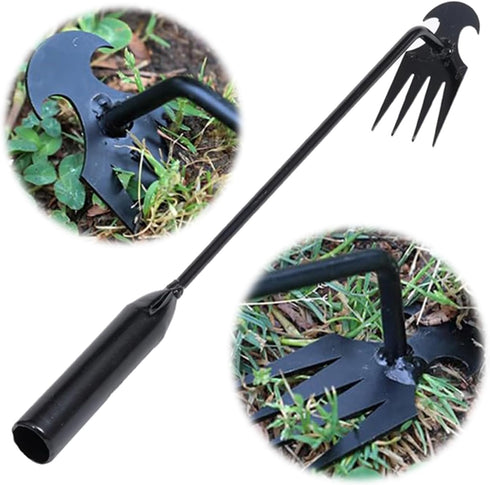 Weed Puller Tool, 2024 New Weeding Artifact Uprooting Weeding Tool, Multifunctional Hand Weeder Garden Tools, 4 Teeth Weed Puller for Vegetable Ga...