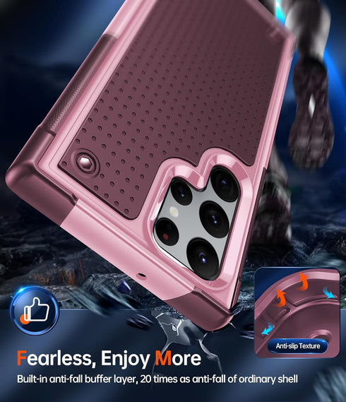 LeYi for Samsung-Galaxy-S22-Ultra-Case for Women Girls, Dual Layer Protective Fall Resistant Rugged Hard PC Back & Soft Bumper Resilient Shock Abs...