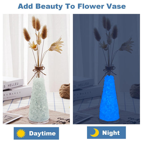 1000pc Glow in The Dark Rocks Outdoor Decorative Stones Glowing Pebbles Glow Rocks for Aquarium Decoration Glow Stones for Driveway Garden Pebbles...