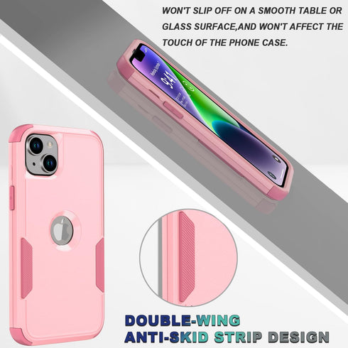 Phone Case for iPhone 13 and iPhone 14, Non-Slip Shockproof 10 Ft Military Dropproof Phone Case with 2 Tempered Glass Screen Protectors, 6.1 Inch ...