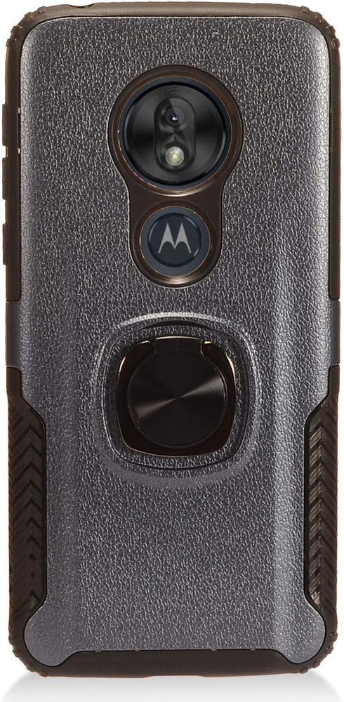 Compatible with T-Mobile REVVLRY, Moto G7 Play, G7 Optimo XT1952/DL - Hybrid Phone Case w/Ring Stand - RS4 Navyblue...