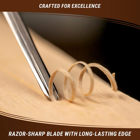 BeaverCraft Wood Carving V Gouge K12/02 Woodworking Hand Chisel Compact Wood Carving Knife for Beginners and Profi...