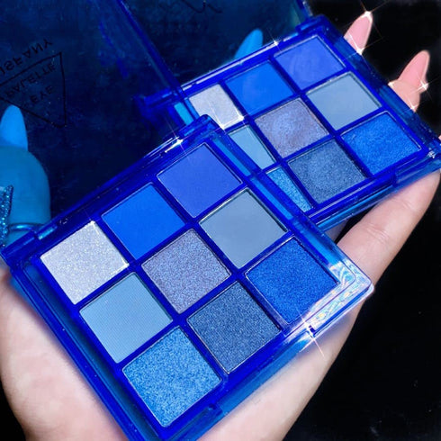 AMY'S DIARY Blue Eyeshadow Palette Glitter Eye shadow Makeup,Navy Blue Eyeshadow Shiny Sparkle Shimmer Glitter blue Eyeshadow Waterproof Pallete,r...