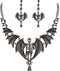 EVER FAITH Austrian Crystal Gothic Style Halloween Skull Bat Necklace Earrings Set...