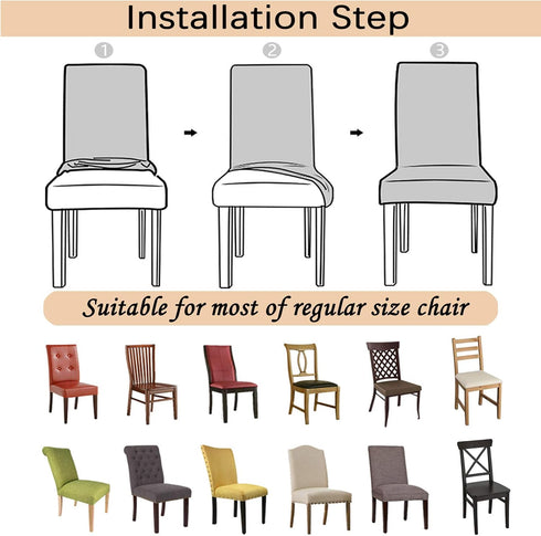 2 Pack Dining Chair Covers, Stretch Spandex Removable Washable Protector Chair Slipcovers for Dining Room Kitchen Hotel (Sky Blue)...