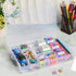18 Grids Large Plastic Organizer Box with Adjustable Dividers, Clear Compartment Storage Container Tackle Box with Label Stickers for Beads, Craft...
