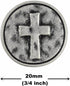 Bezelry 12 Pieces Cross Symbol Metal Shank Buttons. 20mm (3/4 inch) (Antique Silver)...