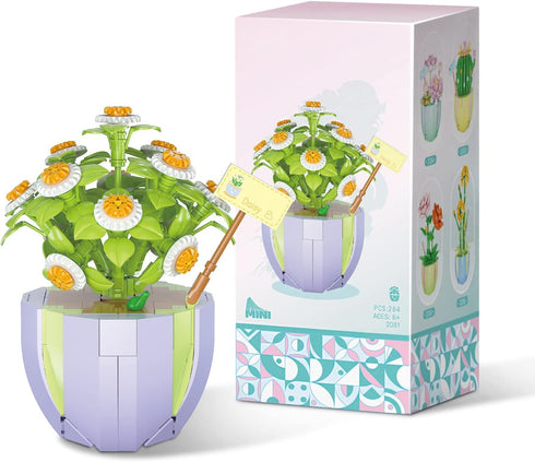 Easter Flowers Bouquet Building Set,Office Decor Sets Artificial Flowers Construction Toys,Creative DIY Botany Immortal Flower Decoration Gift for...