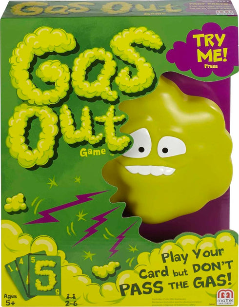 Mattel Games Gas Out for Kids, Family & Game Night, Hilarious Electronic Fart Sounds from a Plastic Gas Cloud...