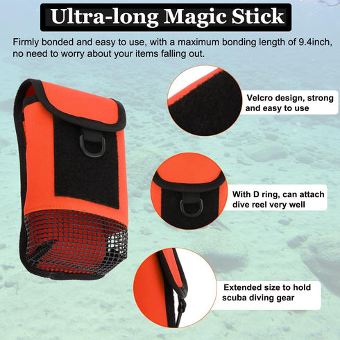 Scuba Diving Gear Bag, Safety SMB Mesh Gear Bag Finger Reel Storage Pocket Carry Case Pouch for Snorkeling Gear & Equipment...