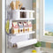 Magnetic Spice Rack for Refrigerator White Magnetic Paper Towel Holder for fridge Magnetic Shelf Magnetic Shelves Fridge Magnet Organizer Spice Ra...