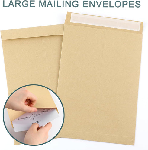50 Pack 6 X 9 Inches Catalog Envelopes, Kraft Catalog Mailing Envelopes, Self Seal Manila Envelopes for Mailing, Storage, Office, Invitation, Home...