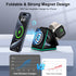 3 in 1 Wireless Charging Station for iPhone Multiple Devices, Foldable Magnetic Wireless Charger Pad Mag-Safe Travel Charger Stand for iPhone 15 1...