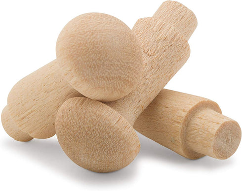 Mini Wooden Shaker Pegs 1-inch w/ 3/16-inch Tenon, Pack of 50 DIY Wooden Wall Hooks, Wood Hooks for Hanging Jewelry, by Woodpeckers...