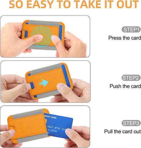 HiWe for MagSafe Wallet, Magnetic Card Wallet Holder for iPhone 15/14/13/12 Series, Leather Wallet, Fit 6 Cards, Slim, RFID Blocking, Orange......