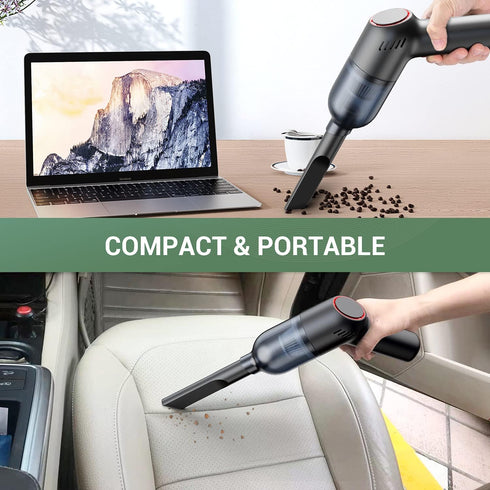 Handheld Vacuum Cleaner Cordless: Mini Rechargeable Hand Vacuum with Strong Suction, Wireless Portable Small Car Vacuum for Carpet Car - Black...