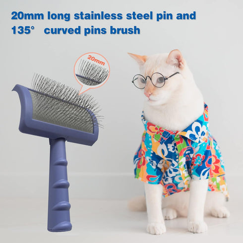 Large Slicker Brush for Dogs,Cats,Extra Long Pin Shedding Brush for Long Haired Dog,Cat, Pet Grooming Wire Brush for Thick Undercoat Curly Tangled...