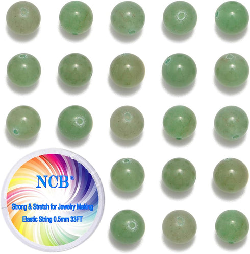 100pcs 6mm Natural Stones Round Gemstone Round Loose Stone Beads with Elastic String and Beading Needle for Jewelry Making Bracelet Necklace Earri...
