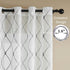 Top Finel Short Sheer Curtains 45 Inch Length for Bathroom,Privacy White and Gray Embroidered Diamond Grommet Window Treatments Curtains for Livin...