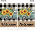Summer Garden Flag Sunflowers Truck 12x18 Inch Double Sided Small Burlap Welcome Holiday Seasonal Flag for Outside Yard Decor...