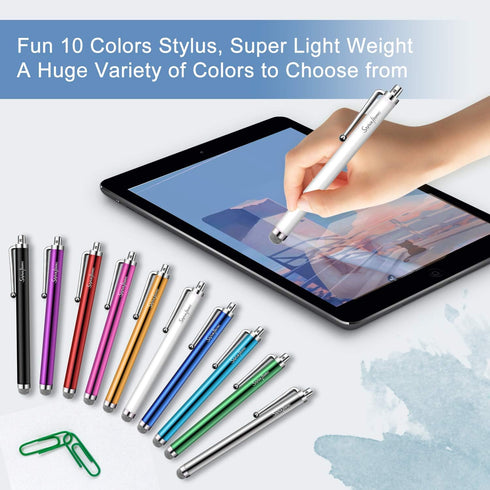Stylus Pens for Touch Screens, StylusHome 10 Pack Mesh Fiber Tip Stylus Pens for ipad iPhone Tablets Samsung All Precision Capacitive Universal To...
