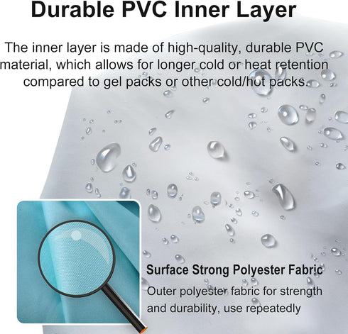 Ice Pack for Injuries Reusable, Ice Bag Reusable 9" Hot Water Bag for Hot & Cold Therapy, No-Leak Elastic Ice Bag for Pain Relief, Menstruation Pa...