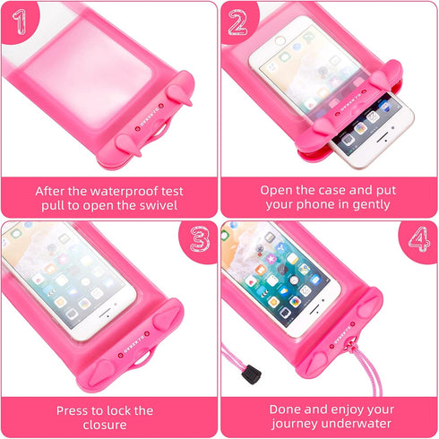3 Pack Waterproof Float Phone Pouch with Neck Trap and Armband, Waterproof Phone case, Dry Bag Outdoor Beach Bag for iPhone, Samsung Galaxy, and O...