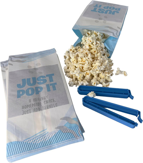 Disposable Microwave Popcorn Bags and Clip. Easy, healthy snack makers. Simply add Kernels. Easy, Healthy Snacks, in 2 minutes. 30 PACK...