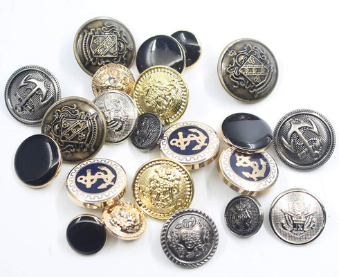11 Piece Antiqued Bronze Metal Blazer Button Set - Crown Lion- for Blazer, Suits, Sport Coat, Uniform, Jacket(Bronze)...