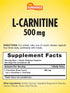 L-Carnitine 500mg | 60 Capsules | Free Form Amino Acid | Non-GMO and Gluten Free Supplement | by Sundance...