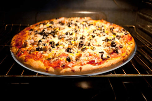 TeamFar Pizza Pan, 13.4 inch Stainless Steel Large Pizza Pan Tray Round Oven Baking Bakeware, Healthy & Heavy Duty, Oven & Dishwasher Safe...