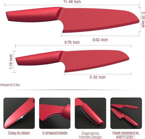 SWIBINJIT Nylon Knife | Plastic Knife Safe for Kids | 2 Piece set 11” and 9” | Nylon Knife Set for Cutting Fruits, Veggies and Bread | kids Nylon ...