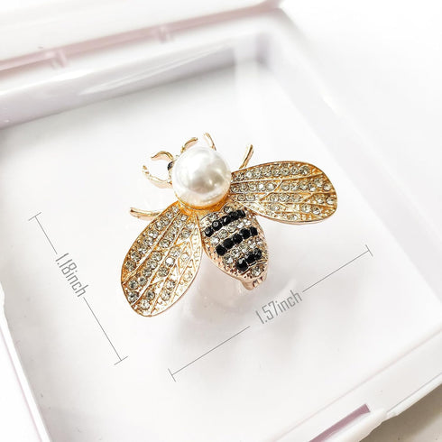 3 Pieces Golden Pearl Brooch Pins Animal Style for Hat Dress Bag Decoration Anti Glare Pin for Deep v Dress Elegant Gift for Friends Mother...