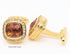 14K Gold Plated Brown Gem Stone Cufflinks for Men Wedding Dress Men Crystal Cufflink for Shirt Party Birthday Anniversary Dress...