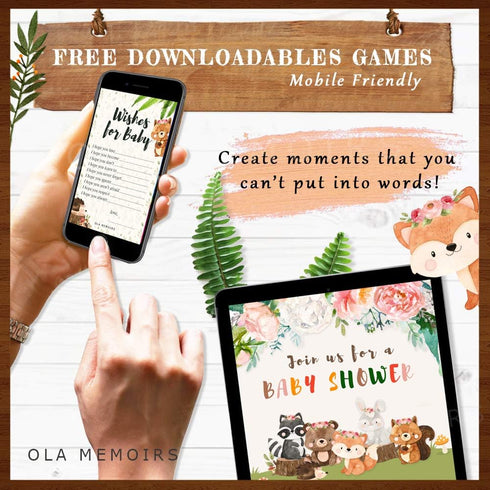Ola Memoirs Woodland Baby Shower Decorations for Girl - Woodland Creatures It's A Girl Banner, Boho Floral Forest Animals Cutouts, Rose Gold Baby ...