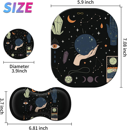 Cute Small Mouse Pad + Mouse Wrist Rest Support Set + Coaster, Ergonomic Memory Foam Mouse Wrist Rest for Laptop Computer Office Home Working Gami...