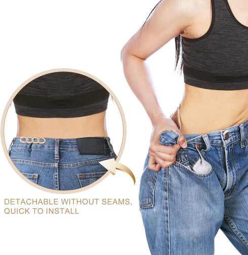 lasuroa 6pcs Jean Button Pins, Adjustable Waist Buttons Removable Pant Waist Tightener Clip No Sewing Required Waist Adjuster for Pants Button Adj...