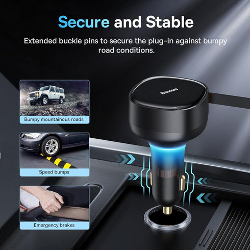 Baseus USB C Car Charger, Retractable Type C Car Charger 2-in-1 Car Charger 33W, Fast Car Charger Adapter Compatible with Samsung Galaxy S22/21/20...