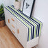T&H XHome Durable Fabric Table Runner,Simple Navy Blue, Lime Green and White Stripe Washable Linen Table Runners for Home/Kitchen/Dining Table/Ind...