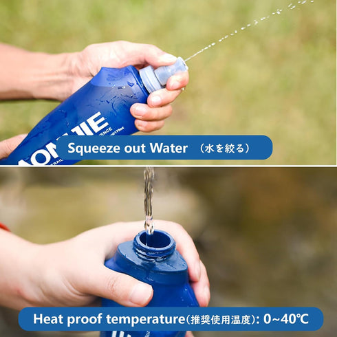 JEELAD Soft Folding Water Bottles BPA-Free Leak-Proof Hydration Bladder Water Bladder TPU Soft Running Water Bottles Collapsible Flask Hydration P...