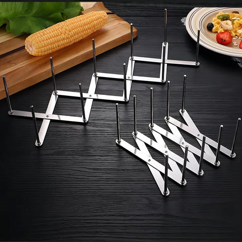 Adjustable Pot Lid Organizers, Dish Rack to Store Houseware, Plate Rack While Cooking, Kitchen Cabinet Pantry Pan and Pot Lid Organizer Rack Holde...