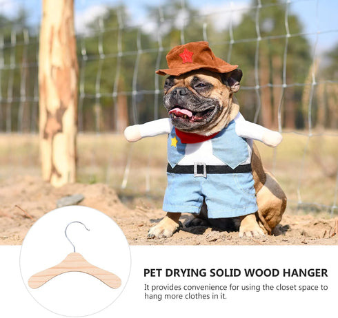 10Pcs Wooden Pet Hangers for Dog Clothes Storage, Compact and Lightweight Clothing Rack for Small Dogs, 5.51 Inch Durable Wood Hangers...